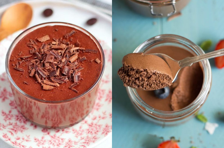 Receita de mousse de chocolate vegano