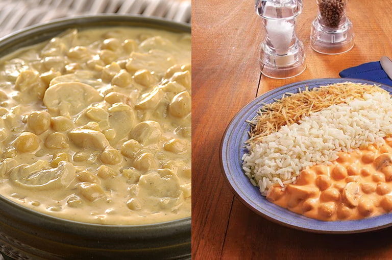 Receita de strogonoff de grão de bico